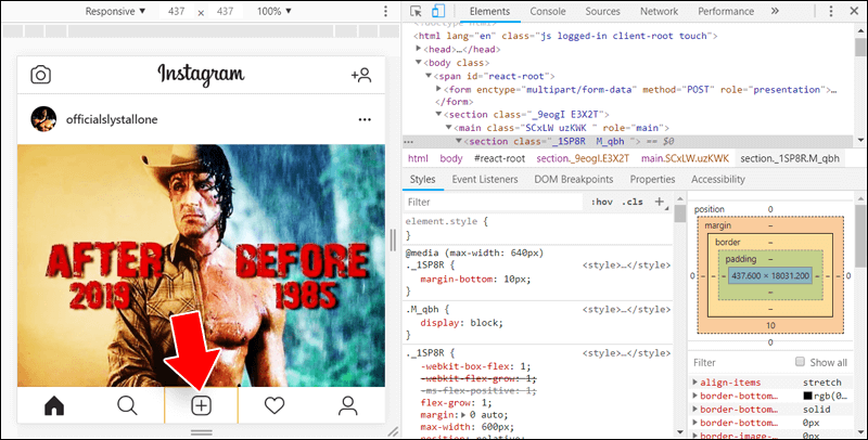 رفع الصور إلى انستجرام من كروم