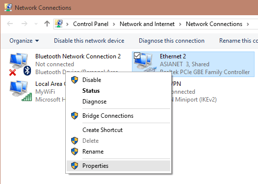 تحويل اللابتوب الى راوتر