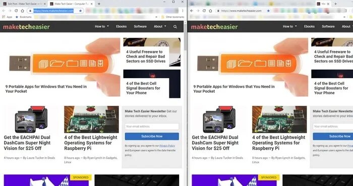 شرح طريقة تقسيم الشاشة إلى نصفين