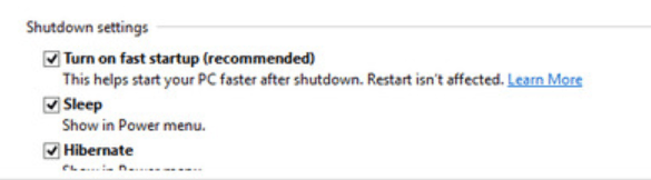 windows Shutdown Options