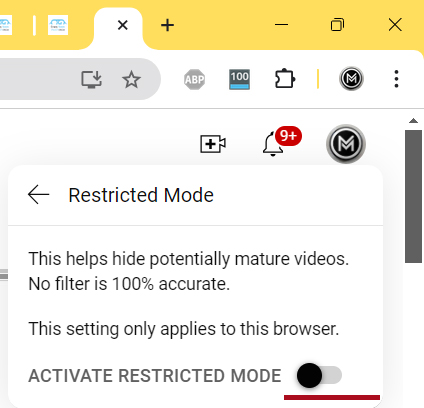 تعطيل وضع تقييد المحتوى باليوتيوب على الكمبيوتر