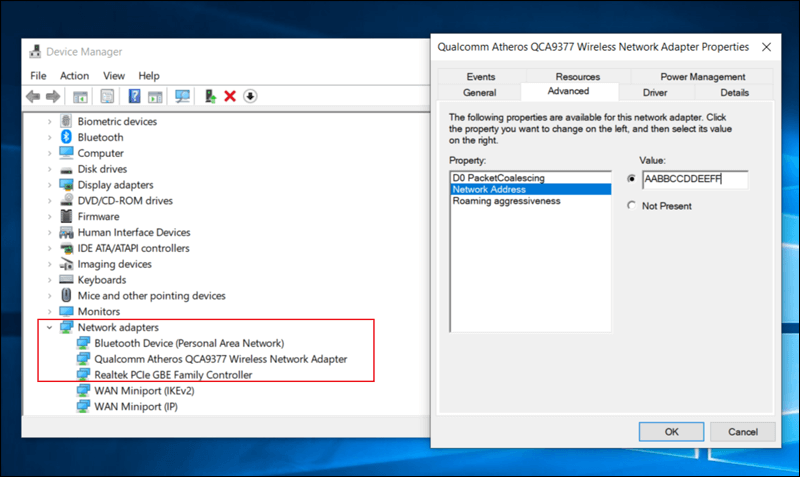 تغيير الماك ادريس فى ويندوز