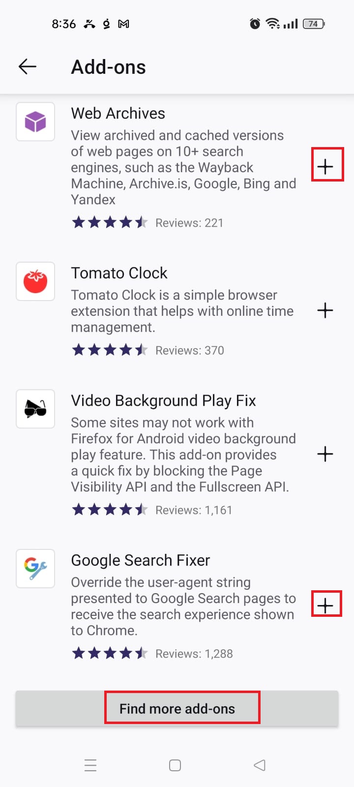 تثبيت اضافة لمتصفح فايرفوكس الاندرويد