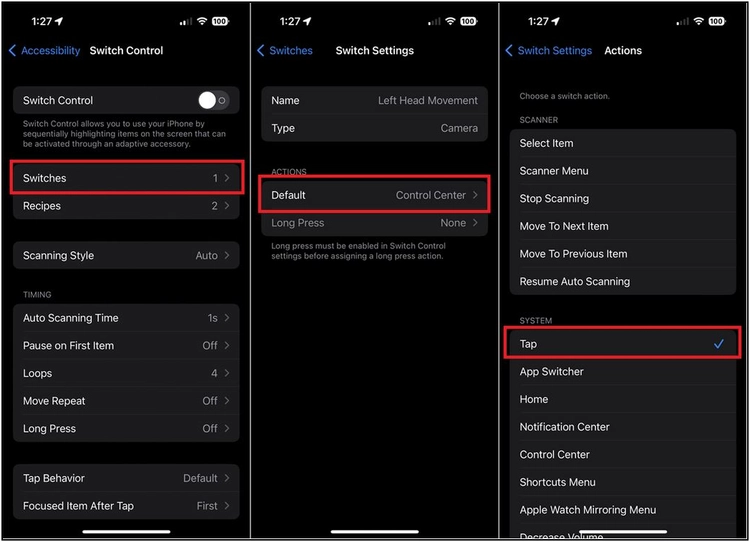 تعديل الاعدادات الخاصة بالميزة