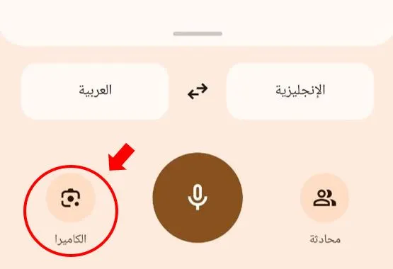 "الكاميرا" في Google Translate