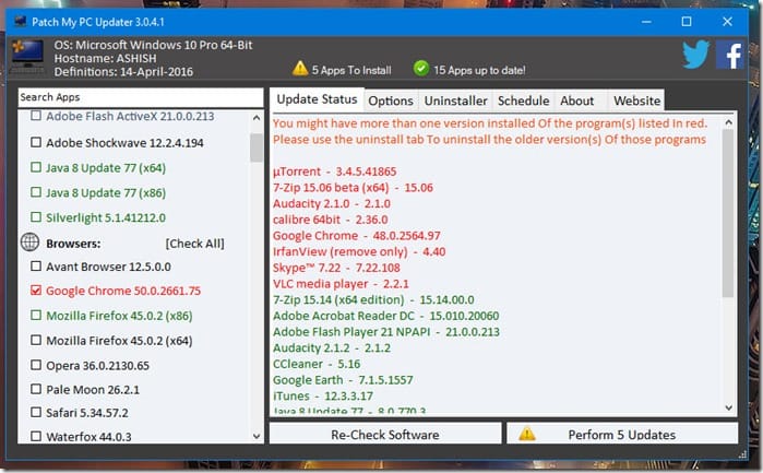 تحديث البرامج تلقائيا Patch My PC