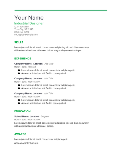 قالب سيرة ذاتية spearmint