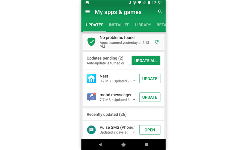 تحديث تطبيقات اندرويد