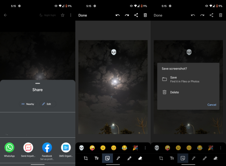 تحرير لقطات الشاشة اندرويد 12