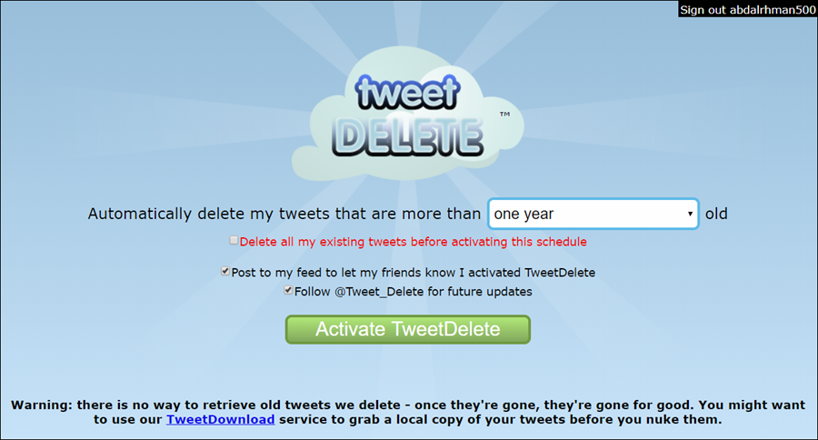 أداة Tweet Delete