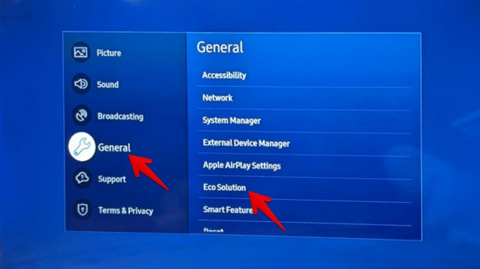 وضع توفير الطاقة تلفاز سامسونج
