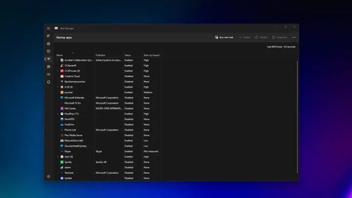إدارة عمليات بدء التشغيل Startup في مدير مهام ويندوز img credits: Georgie Peru @digitaltrends.com