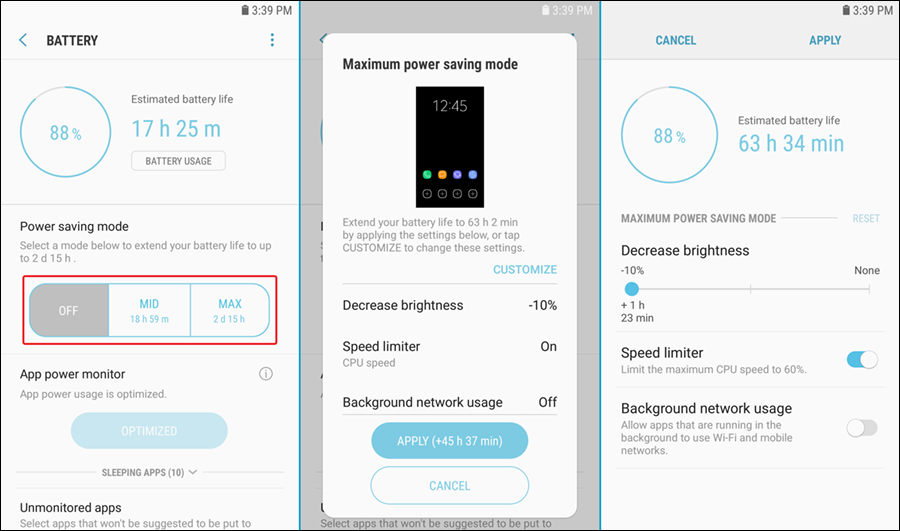 وضع توفير البطارية للاندرويد