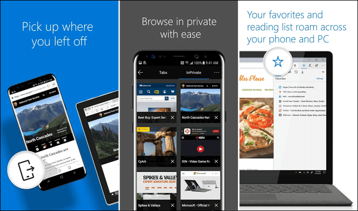 متصفح مايكروسوفت إيدج للهاتف