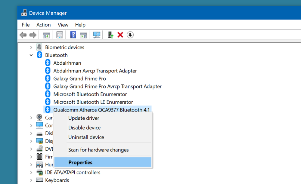 خصائص تعريف البلوتوث