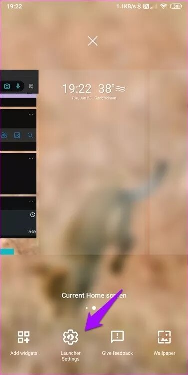 اعدادات اللانشر واظهار الايقونات