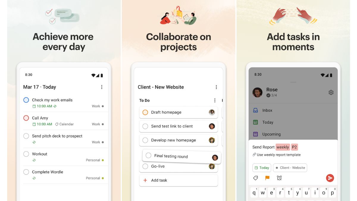 تطبيق Todoist لكتابة المهام