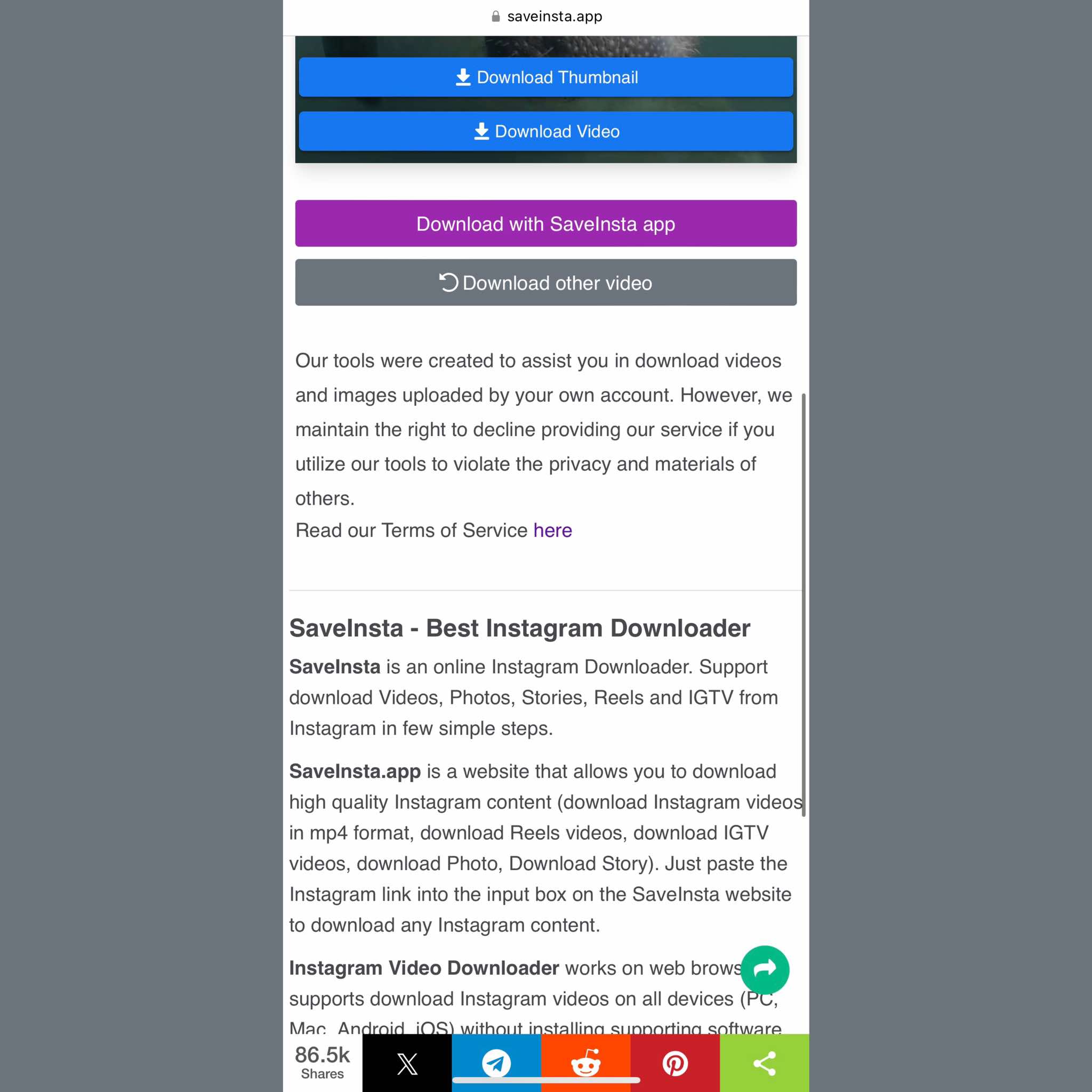 تحميل فيديوهات انستقرام تطبيق saveinsta