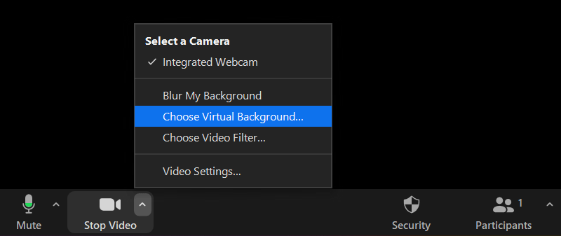 خيار اختيار خلفية افتراضية