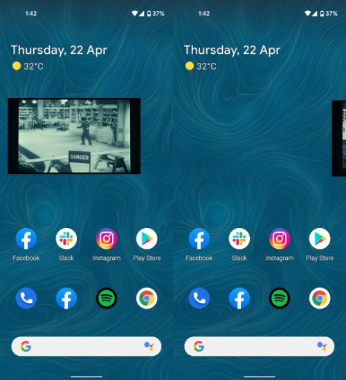 تشغيل الفيديو نافذة جانبية اندرويد 12