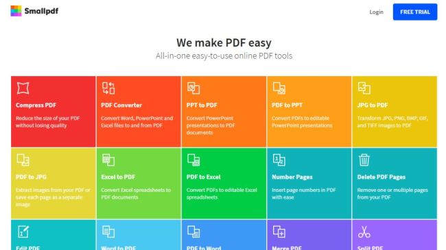 برنامج SmallPDF لتحويل ملفات الأوفيس