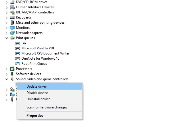 فحص تعريف الصوت على اللابتوب