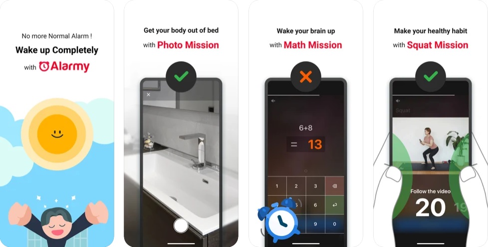 تطبيق المنبه Alarmy للايفون