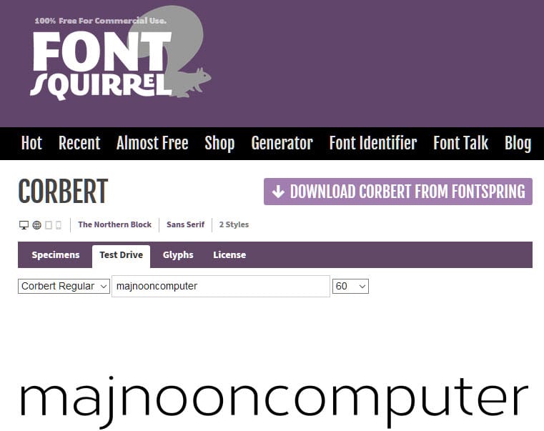 FontSquirrel تحميل الخطوط المجانية