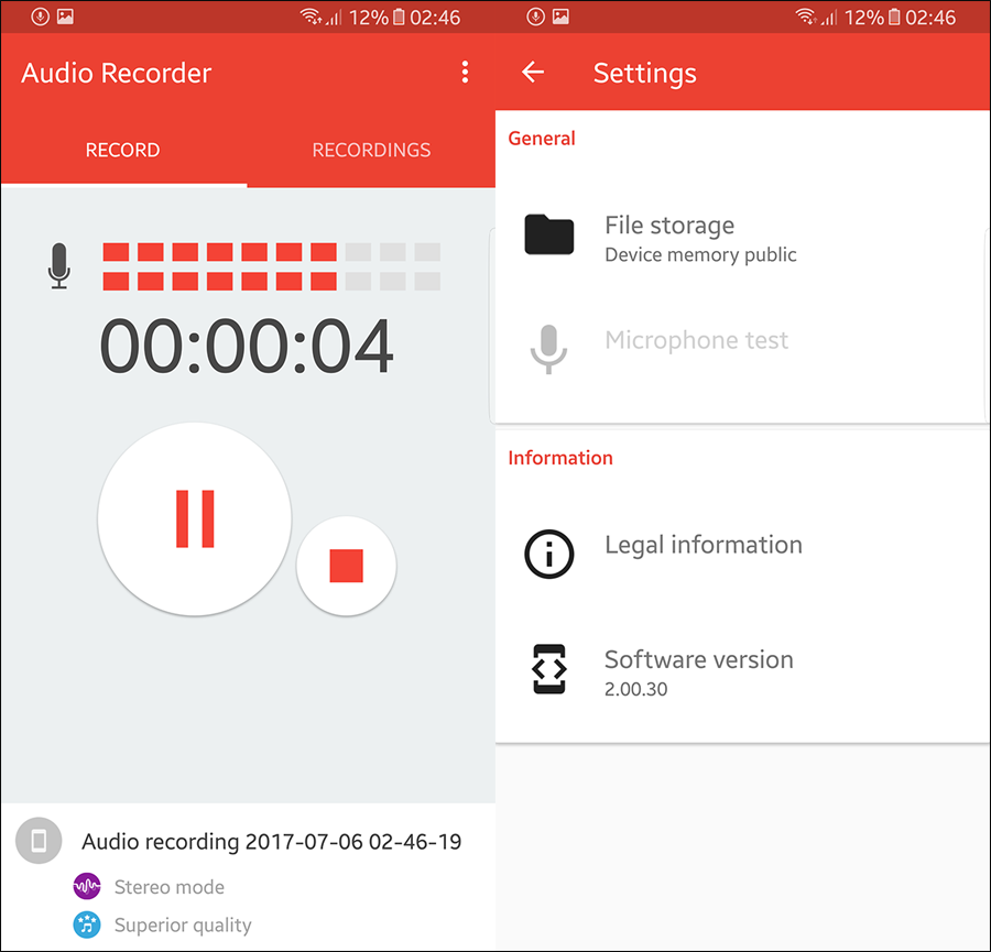 تطبيق Audio Recorder
