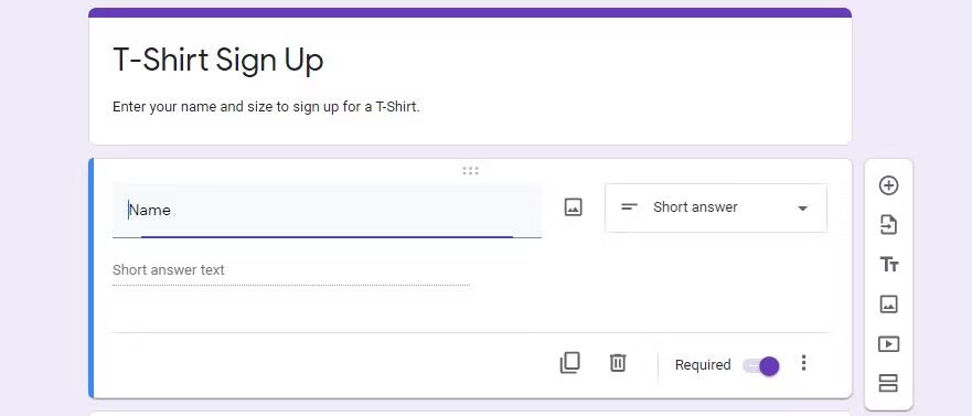 إضافة السؤال في Google Forms