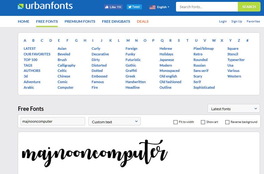 مواقع تحميل خطوط مجانية