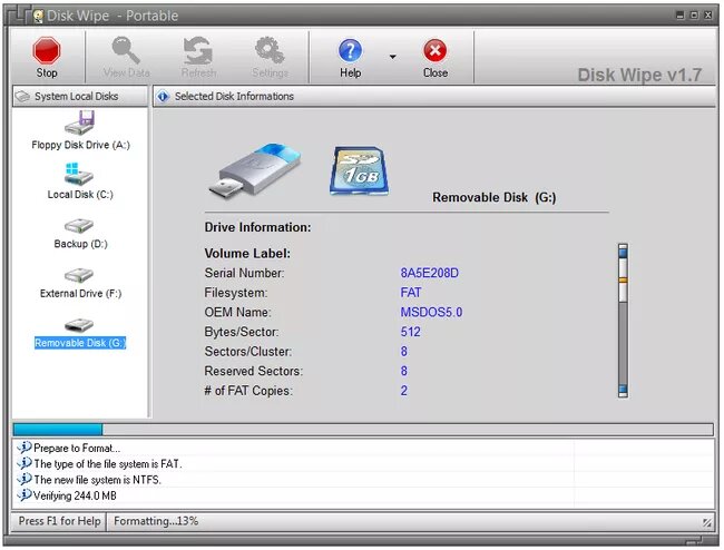 برنامج Disk Wipe