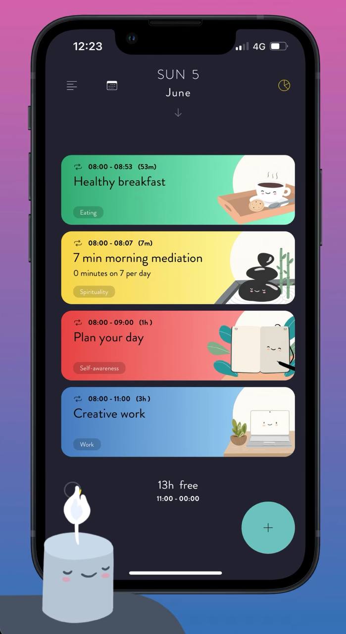 تطبيق Moleskine Balance للعادات والمهام