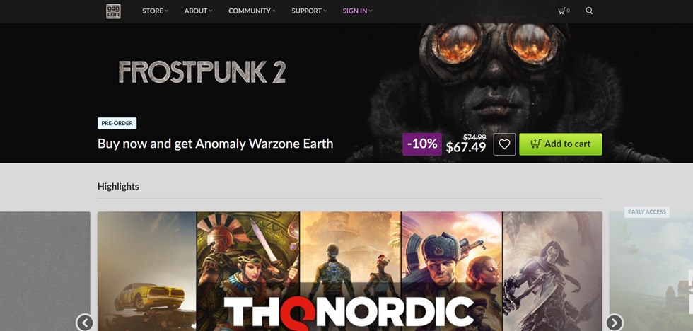 موقع GOG لتحميل العاب الكمبيوتر