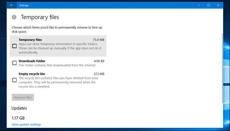 التخلص من الملفات الزائدة