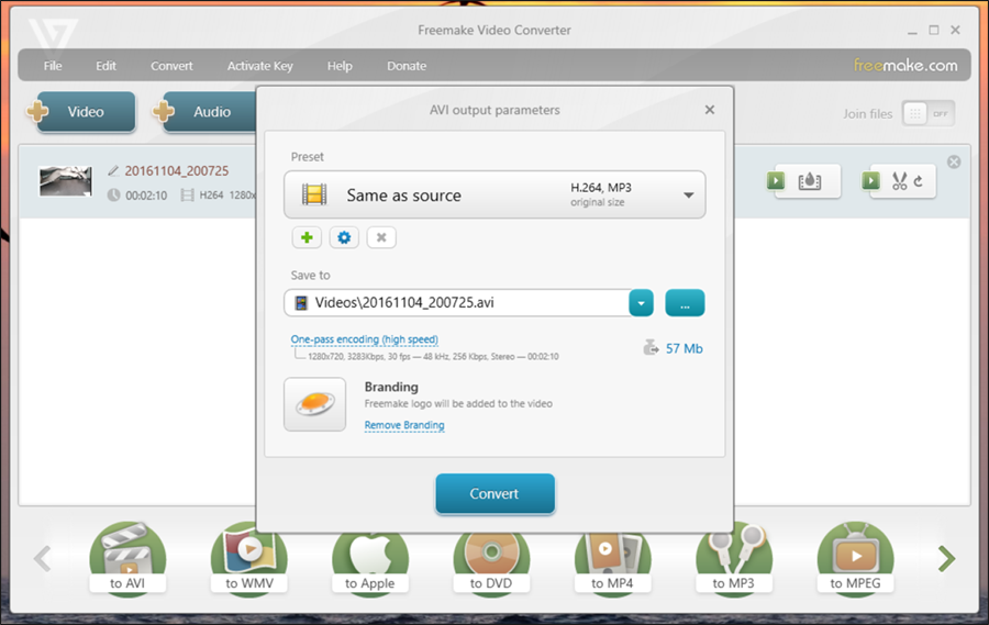 تحويل فيديو من FLV الى MP4