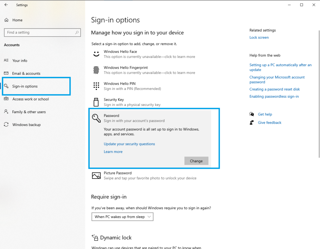 إزالة كلمة المرور من حساب ويندوز
