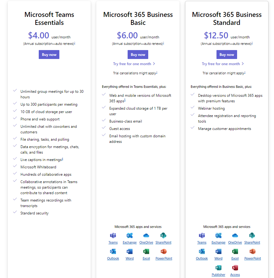 تسعير مايكروسوفت تيمز