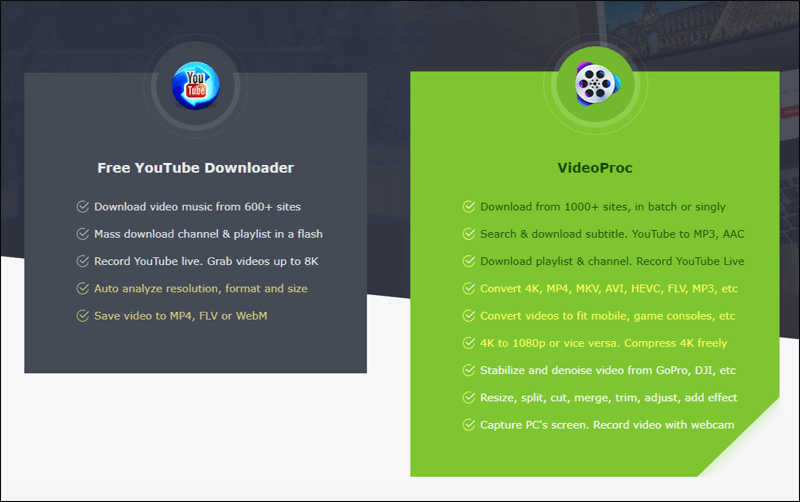 مميزات برنامج VideoProc