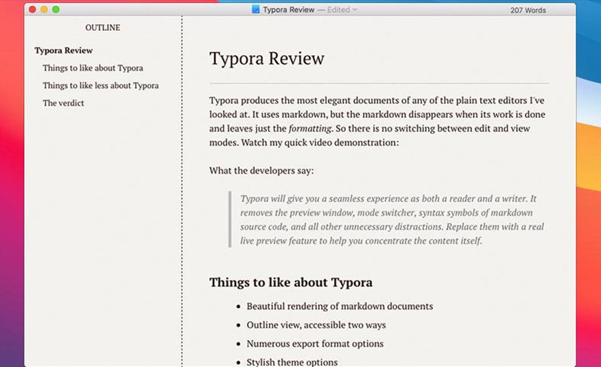 برنامج كتابة للماك Typora