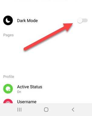 خاصية Dark Mode فيسبوك ماسنجر