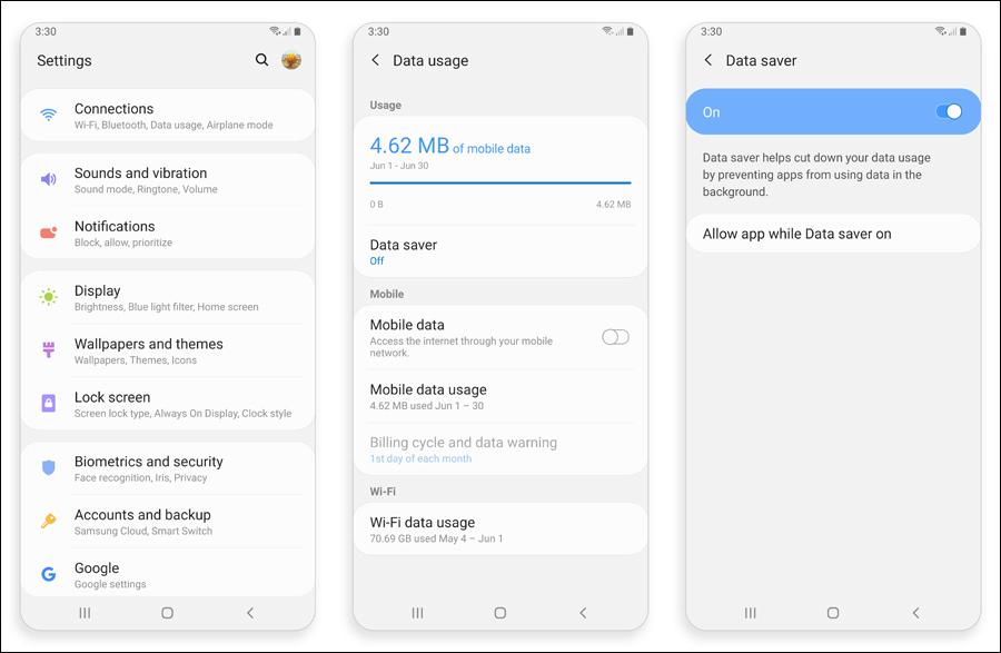 تفعيل خاصية Data Saver