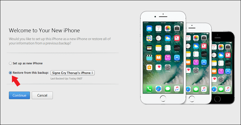 نقل بيانات ايفون