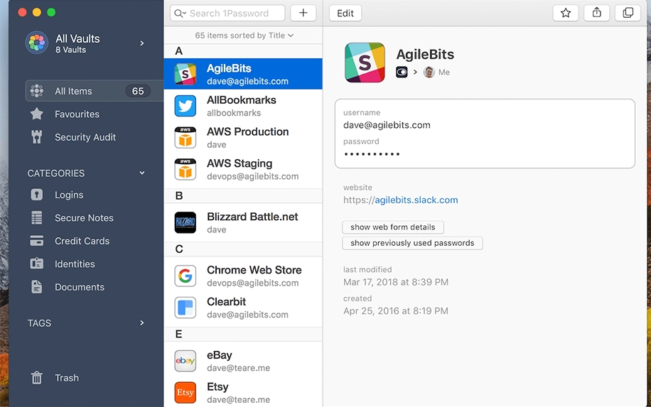 1Password للماك