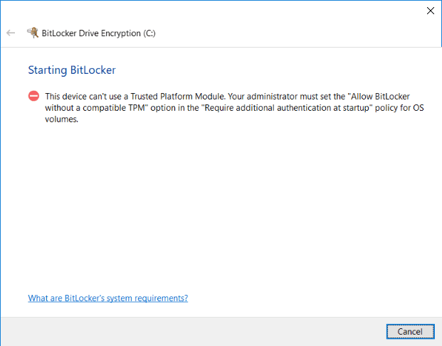 bitlocker Trusted Platform Module