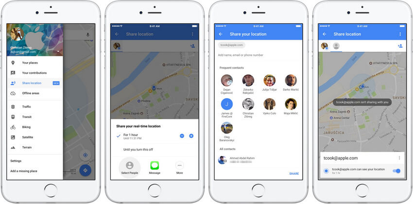 location Sharing google maps