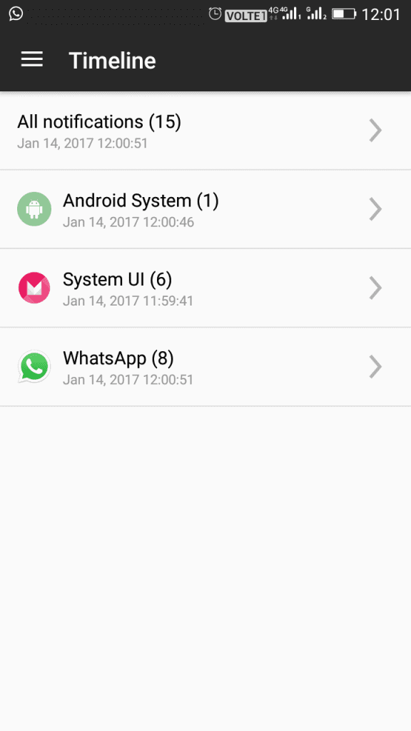 استرجاع إشعارات أندرويد بواسطة تطبيق Timeline