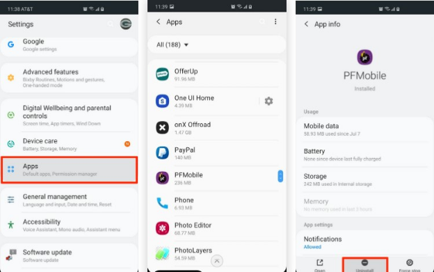 حذف التطبيقات الضارة اندرويد