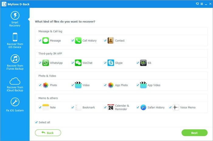 برنامج iMyfone D-Back