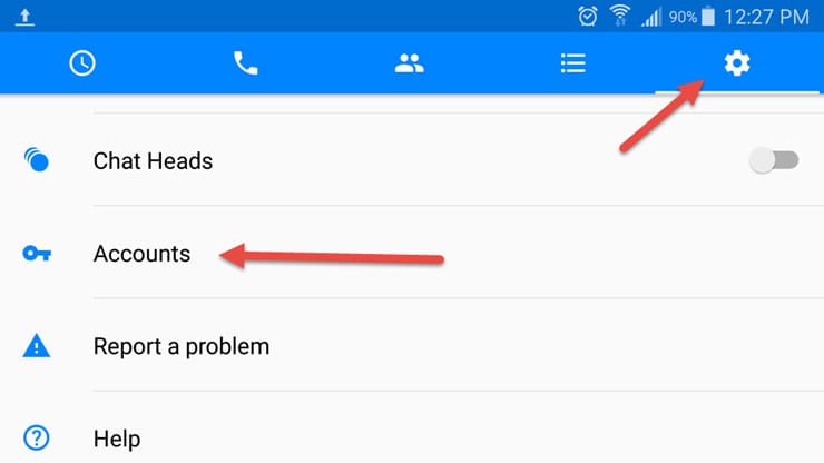 اضافة حساب فيسبوك ماسنجر